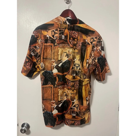 Vintage Reyn Spooner Guy Buffett Mens Hawaiian Shirt Gentleman's Club Dog - Picture 6 of 8